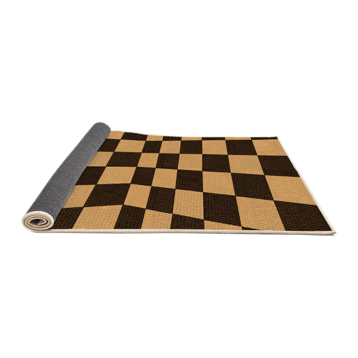 Thickness of Patterned Black Brown Rug, pat3414org