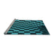 Sideview of Machine Washable Transitional Deep Teal Green Rug, wshpat3415lblu