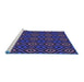 Sideview of Machine Washable Transitional Night Blue Rug, wshpat3416blu