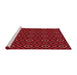 Sideview of Machine Washable Transitional Saffron Red Rug, wshpat3416rd