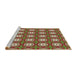 Sideview of Machine Washable Transitional Fire Brick Red Rug, wshpat3417brn