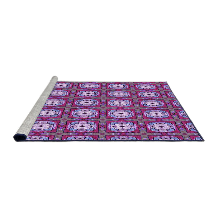 Sideview of Machine Washable Transitional Medium Violet Red Pink Rug, wshpat3417pur