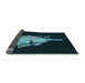 Thickness of Patterned Dark Cyan Green Rug, pat3418lblu