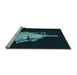 Sideview of Machine Washable Transitional Dark Cyan Green Rug, wshpat3418lblu