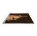 Sideview of Machine Washable Transitional Saddle Brown Rug, wshpat3418org