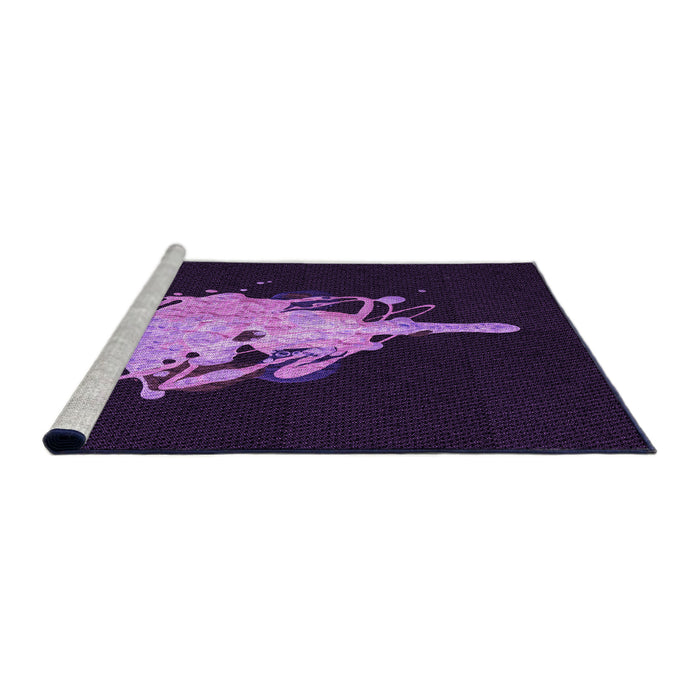 Sideview of Machine Washable Transitional Purple Violet Purple Rug, wshpat3418pur