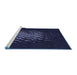 Sideview of Machine Washable Transitional Black Rug, wshpat3419blu