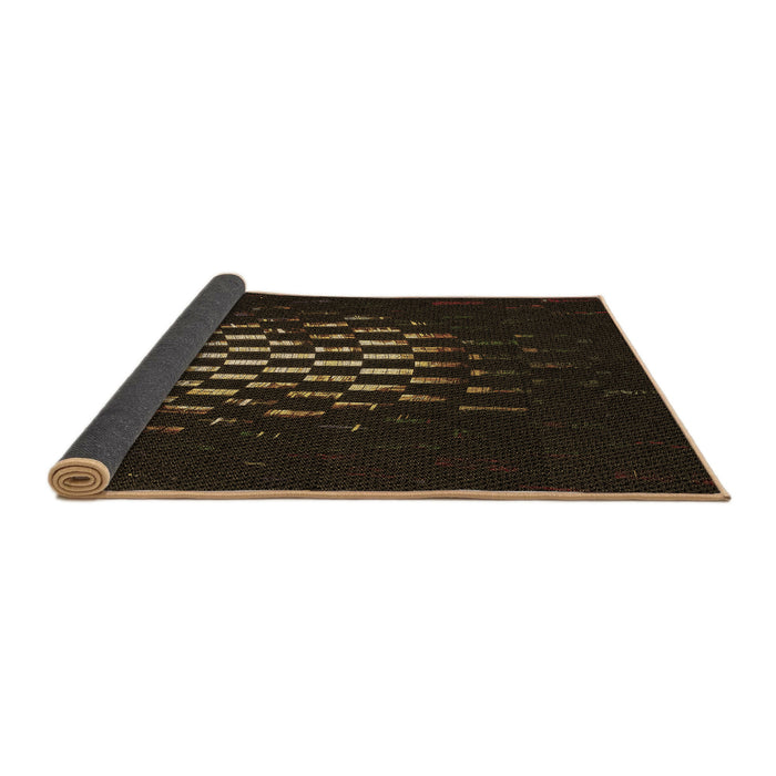 Thickness of Patterned Black Rug, pat3419brn