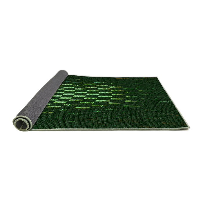 Thickness of Patterned Deep Emerald Green Rug, pat3419grn