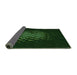 Thickness of Patterned Deep Emerald Green Rug, pat3419grn