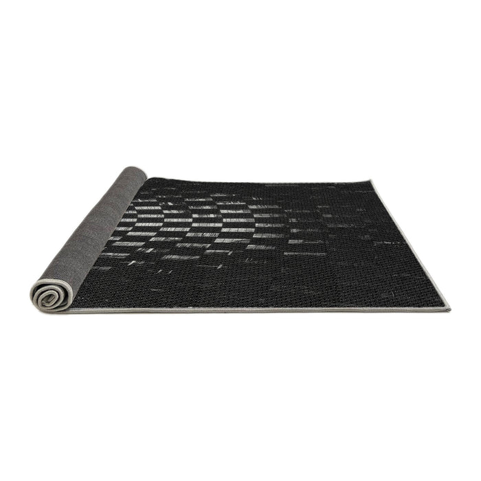 Thickness of Patterned Black Rug, pat3419gry