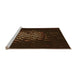 Sideview of Machine Washable Transitional Black Brown Rug, wshpat3419org