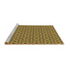 Sideview of Machine Washable Transitional Green Rug, wshpat342brn