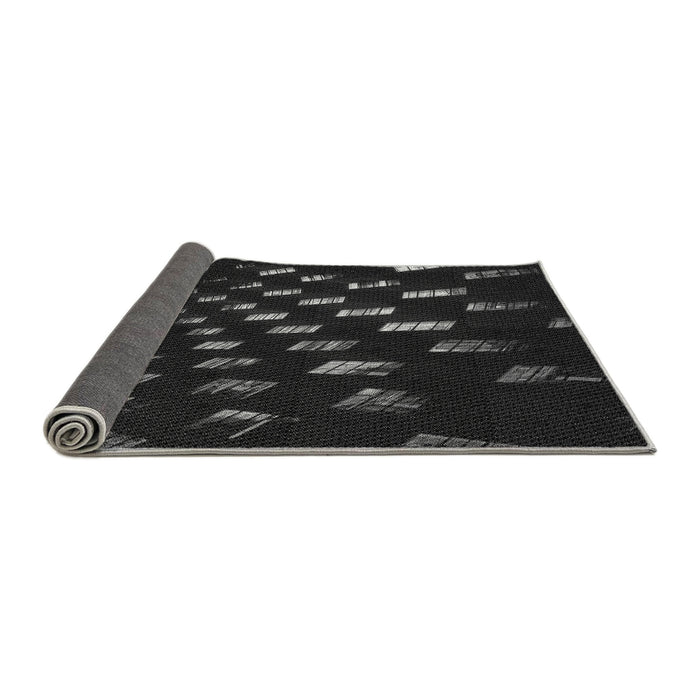 Thickness of Patterned Black Rug, pat3420gry