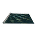 Sideview of Machine Washable Transitional Black Rug, wshpat3420lblu