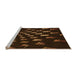 Sideview of Machine Washable Transitional Saddle Brown Rug, wshpat3420org