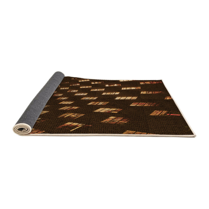 Thickness of Patterned Saddle Brown Rug, pat3420org
