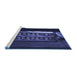 Sideview of Machine Washable Transitional Night Blue Rug, wshpat3421blu