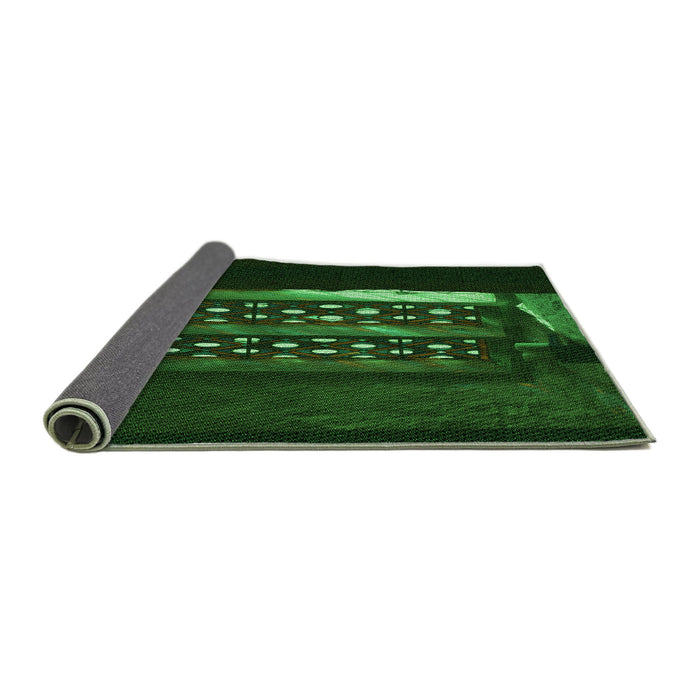 Thickness of Patterned Black Rug, pat3421grn