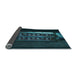 Thickness of Patterned Dark Cyan Green Rug, pat3421lblu