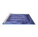 Sideview of Machine Washable Transitional Light Slate Blue Rug, wshpat3422blu