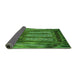 Thickness of Patterned Deep Emerald Green Rug, pat3422grn