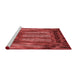 Sideview of Machine Washable Transitional Orange Rug, wshpat3422rd