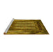 Sideview of Machine Washable Transitional Dark Bronze Brown Rug, wshpat3422yw