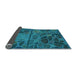 Thickness of Patterned Teal Green Rug, pat3423lblu