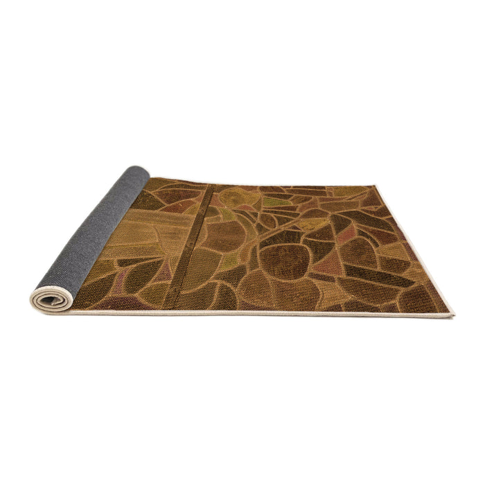 Thickness of Patterned Red Brown Rug, pat3423org