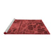 Sideview of Machine Washable Transitional Red Rug, wshpat3423rd