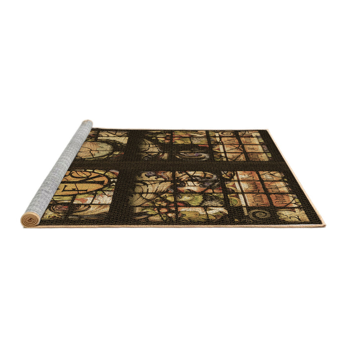 Sideview of Machine Washable Transitional Light Brown Rug, wshpat3424brn