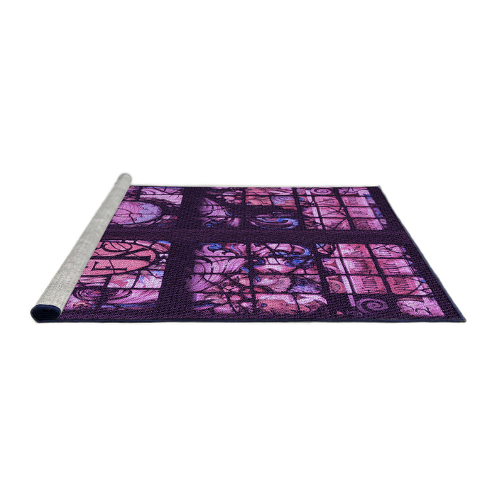 Sideview of Machine Washable Transitional Dark Purple Rug, wshpat3424pur