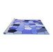 Sideview of Machine Washable Transitional Jeans Blue Rug, wshpat3425blu