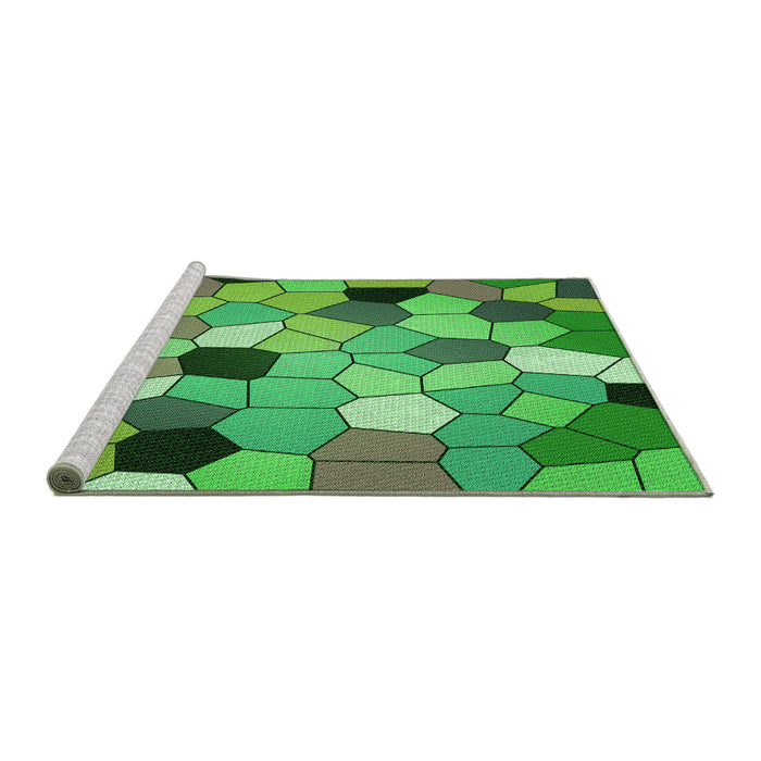 Sideview of Machine Washable Transitional Neon Green Rug, wshpat3425grn