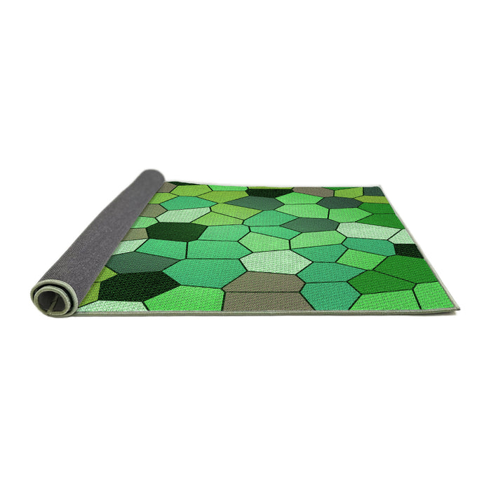 Thickness of Patterned Neon Green Rug, pat3425grn