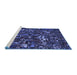 Sideview of Machine Washable Transitional Night Blue Rug, wshpat3426blu