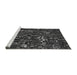 Sideview of Machine Washable Transitional Midnight Gray Rug, wshpat3426gry