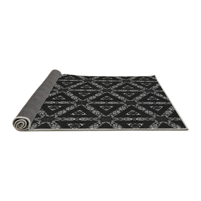 Thickness of Patterned Black Rug, pat3427gry