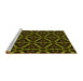 Sideview of Machine Washable Transitional Dark Yellow Green Rug, wshpat3427yw