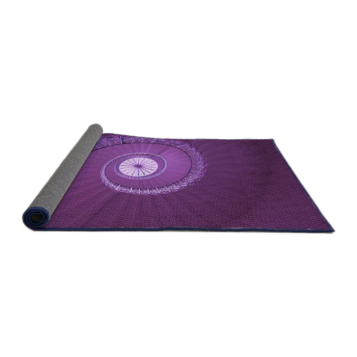 Thickness of Patterned Dark Orchid Purple Rug, pat3428pur