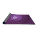 Thickness of Patterned Dark Orchid Purple Rug, pat3428pur