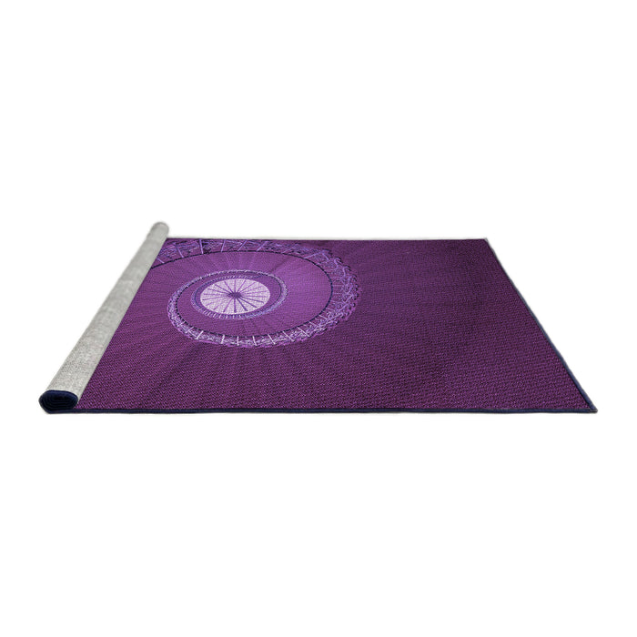 Sideview of Machine Washable Transitional Dark Orchid Purple Rug, wshpat3428pur
