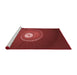 Sideview of Machine Washable Transitional Cranberry Red Rug, wshpat3428rd