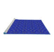 Sideview of Machine Washable Transitional Blue Rug, wshpat343blu