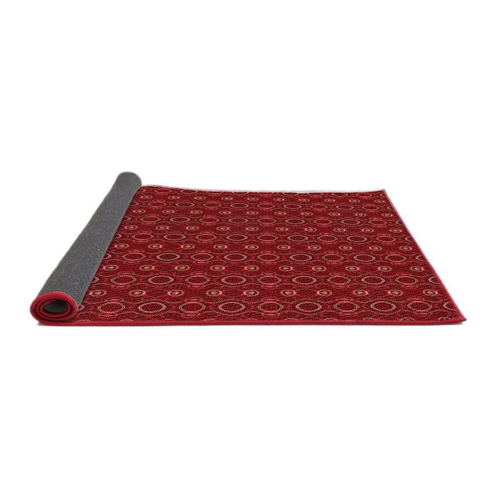 Thickness of Patterned Red Rug, pat343rd