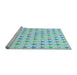 Sideview of Machine Washable Transitional Light Aquamarine Green Rug, wshpat3430lblu