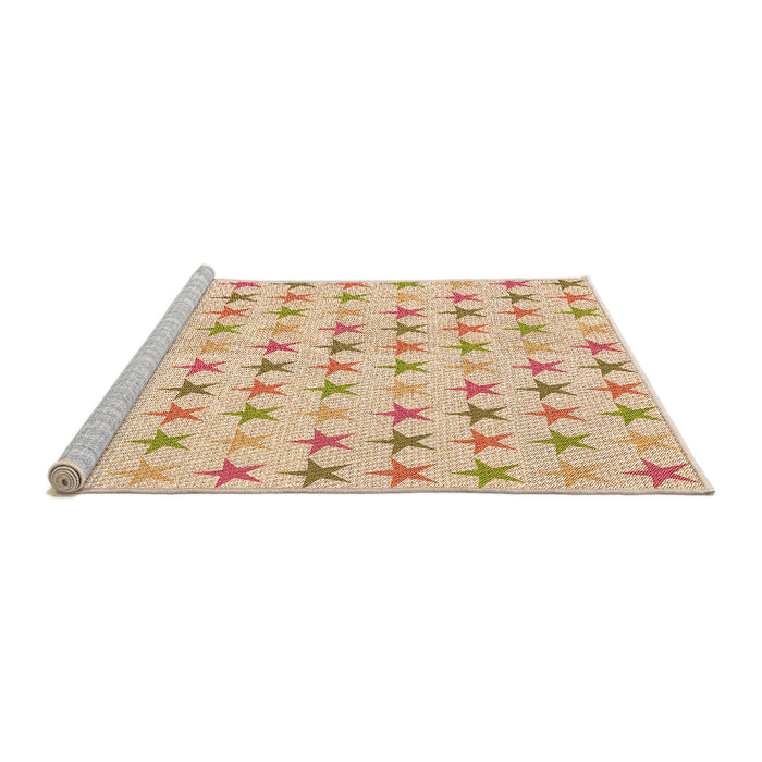 Sideview of Machine Washable Transitional Orange Rug, wshpat3430org