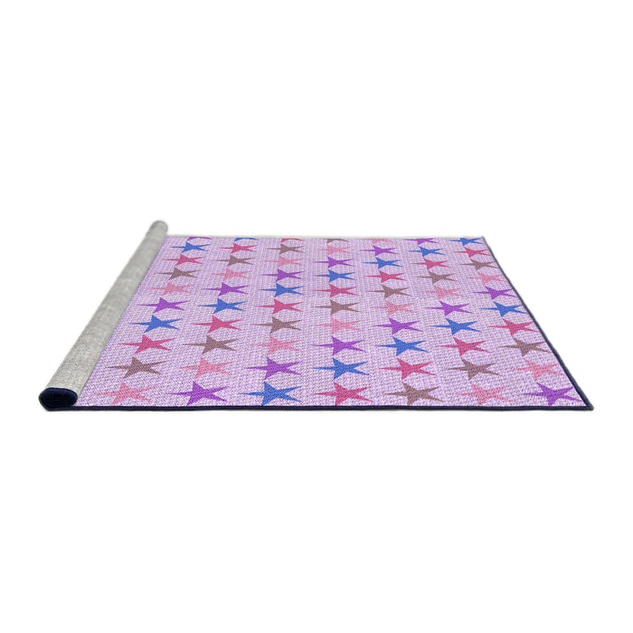 Sideview of Machine Washable Transitional Purple Rug, wshpat3430pur