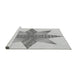 Sideview of Machine Washable Transitional Gunmetal Gray Rug, wshpat3431gry